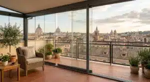 chiudere terrazzo balcone vetrate panoramiche roma