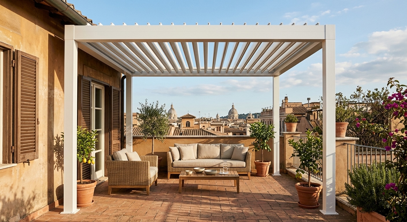 pergola a lamelle orientabili come funziona